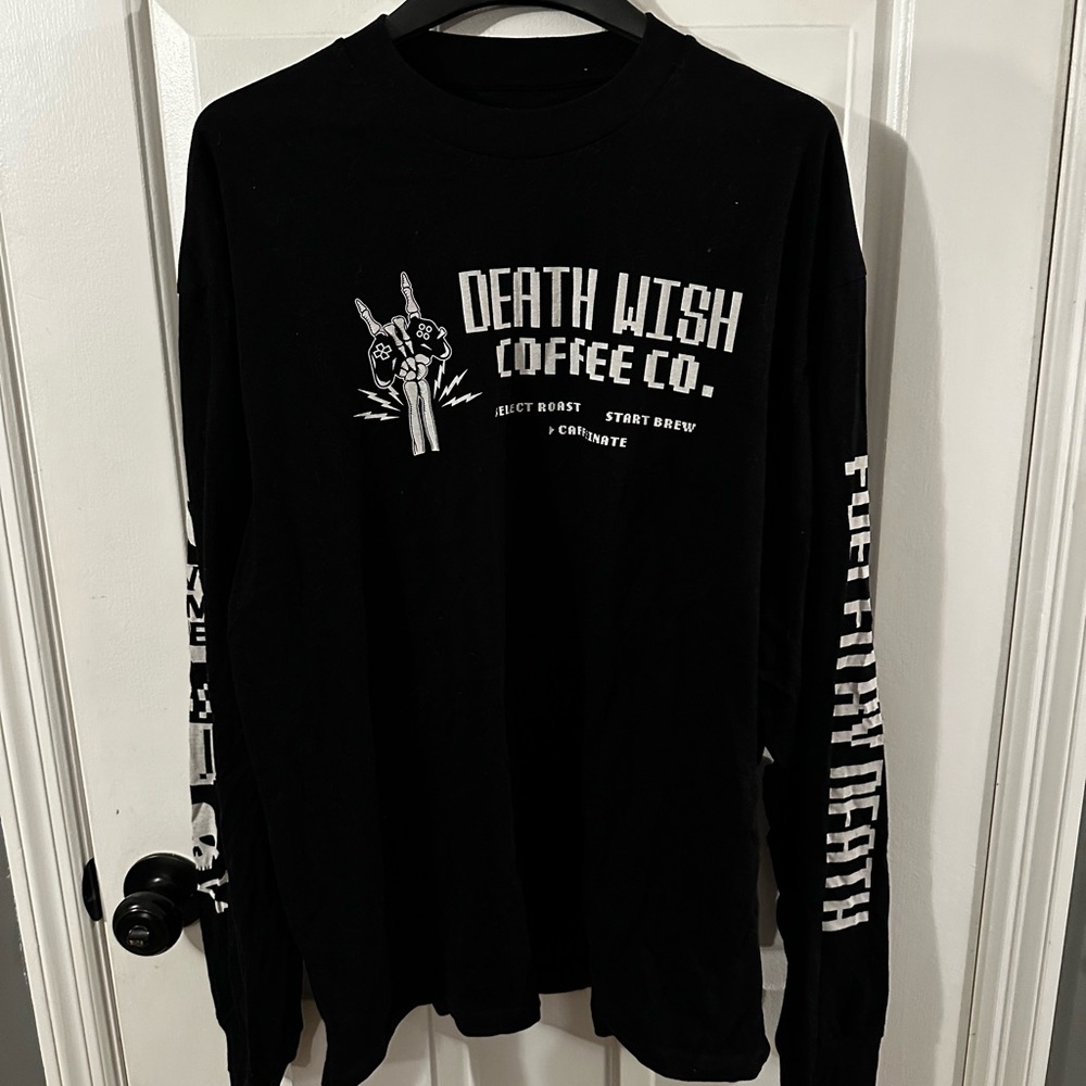 Death Wish Coffee Black Fueled by Death Long Sleeve Tee